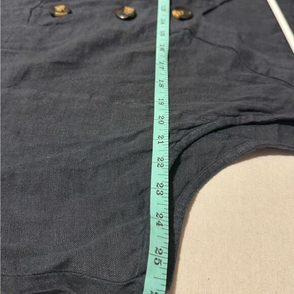 ALESSIA PACINI Women 1X %100 Linen Dark Blue Sleeveless Dress w Button Detail - Picture 8 of 9